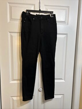 NWT Judy Blue Pull On Skinny Fit Jeans Size 13/31 Black Denim Stretch High Waist
